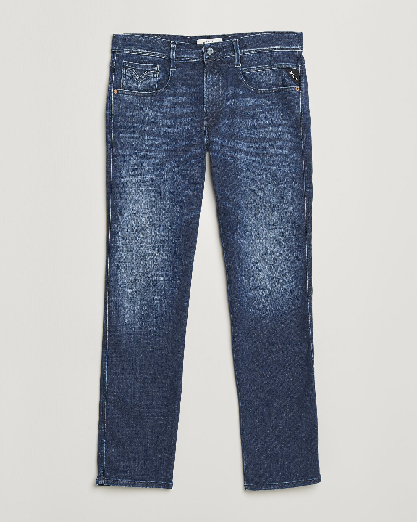 Heren | Jeans | Replay | Anbass Hyperflex Matrix Jeans Dark Blue