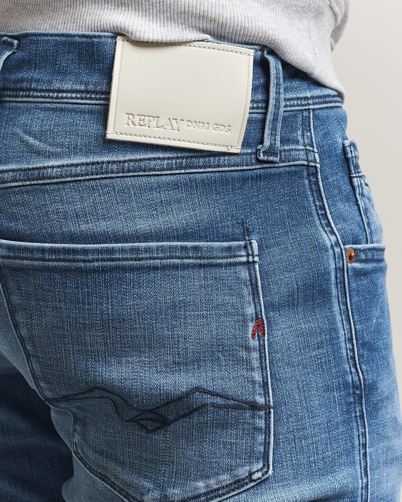 Heren | Jeans | Replay | Anbass Hyperflex Matrix Jeans Medium Blue