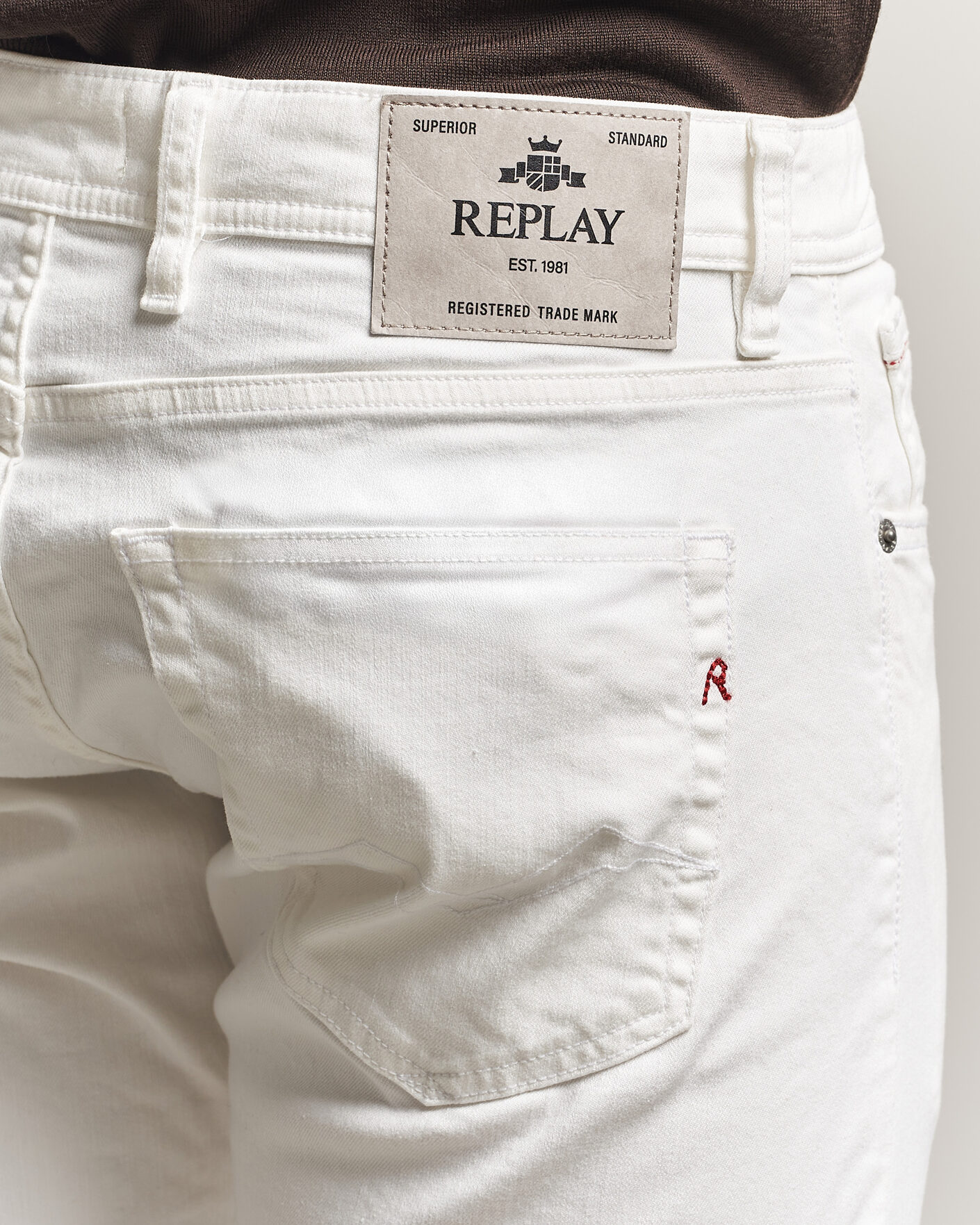 Heren | Jeans | Replay | Grover Straight Fit Powerstretch Jeans White