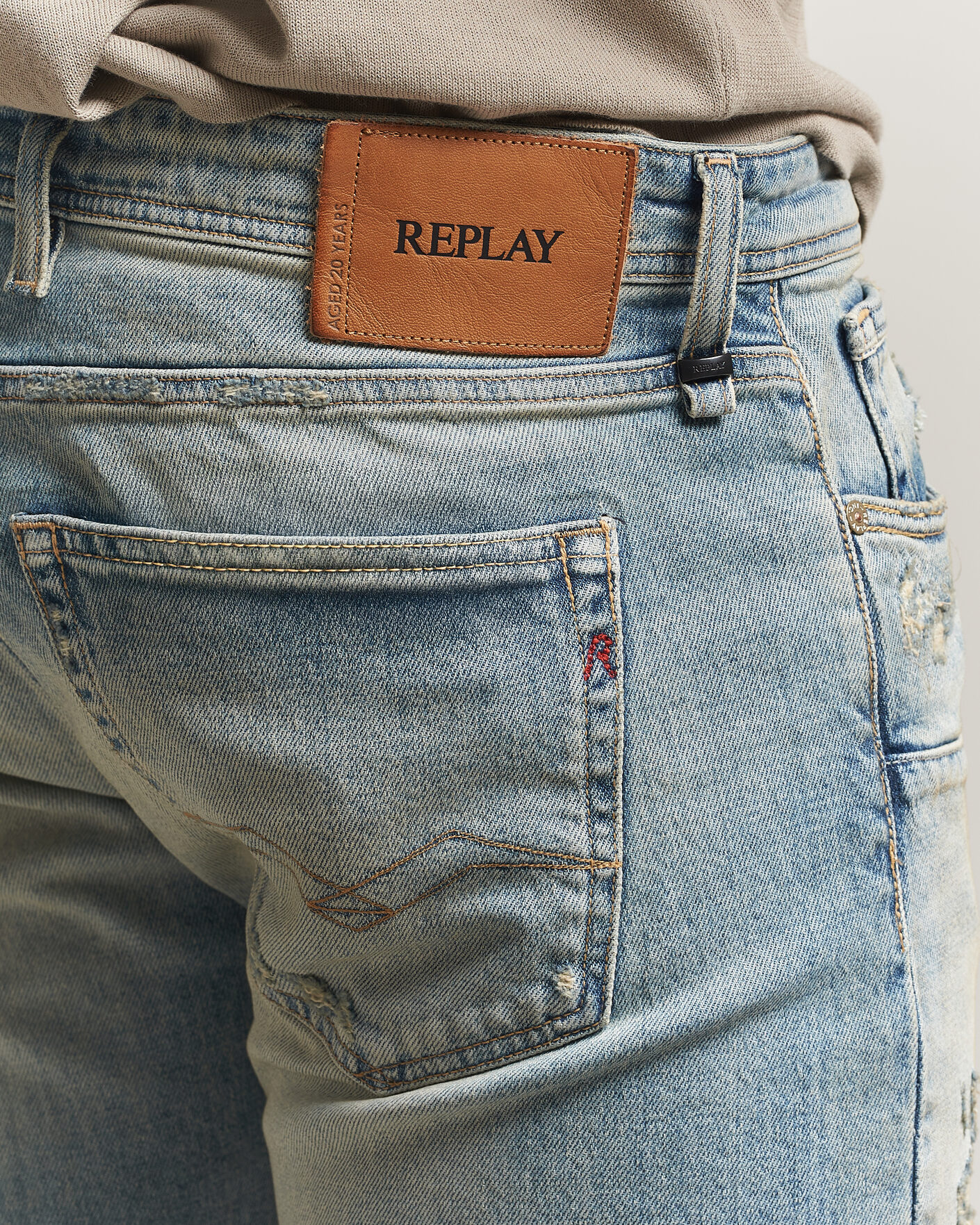 Heren | Jeans | Replay | Grover Sraight Fit 20 Years Wash Jeans Light Blue