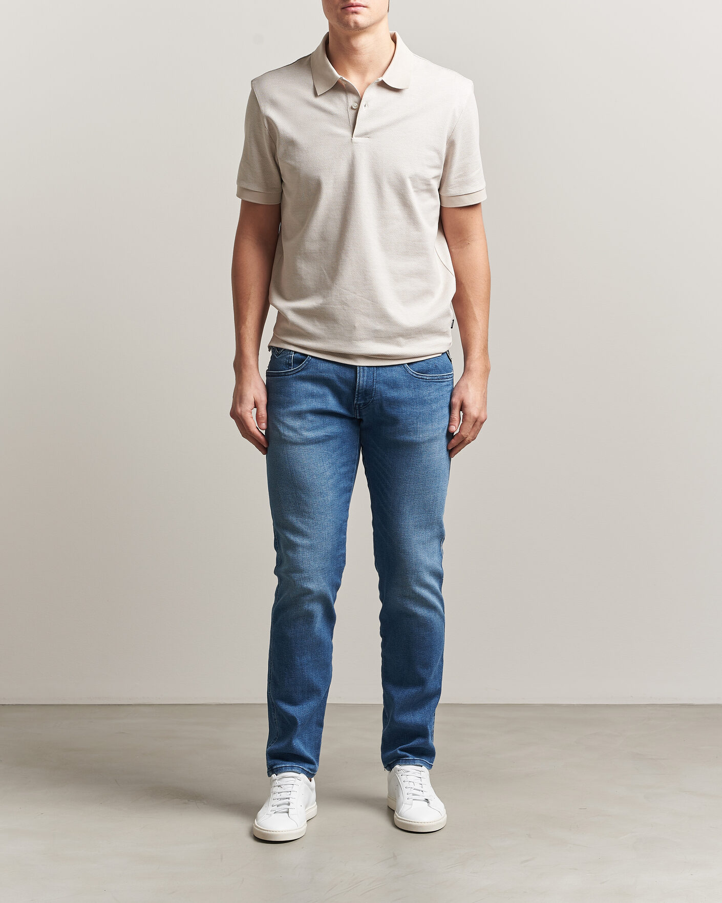 Heren | Jeans | Replay | Anbass Powerstretch Jeans Medium Blue