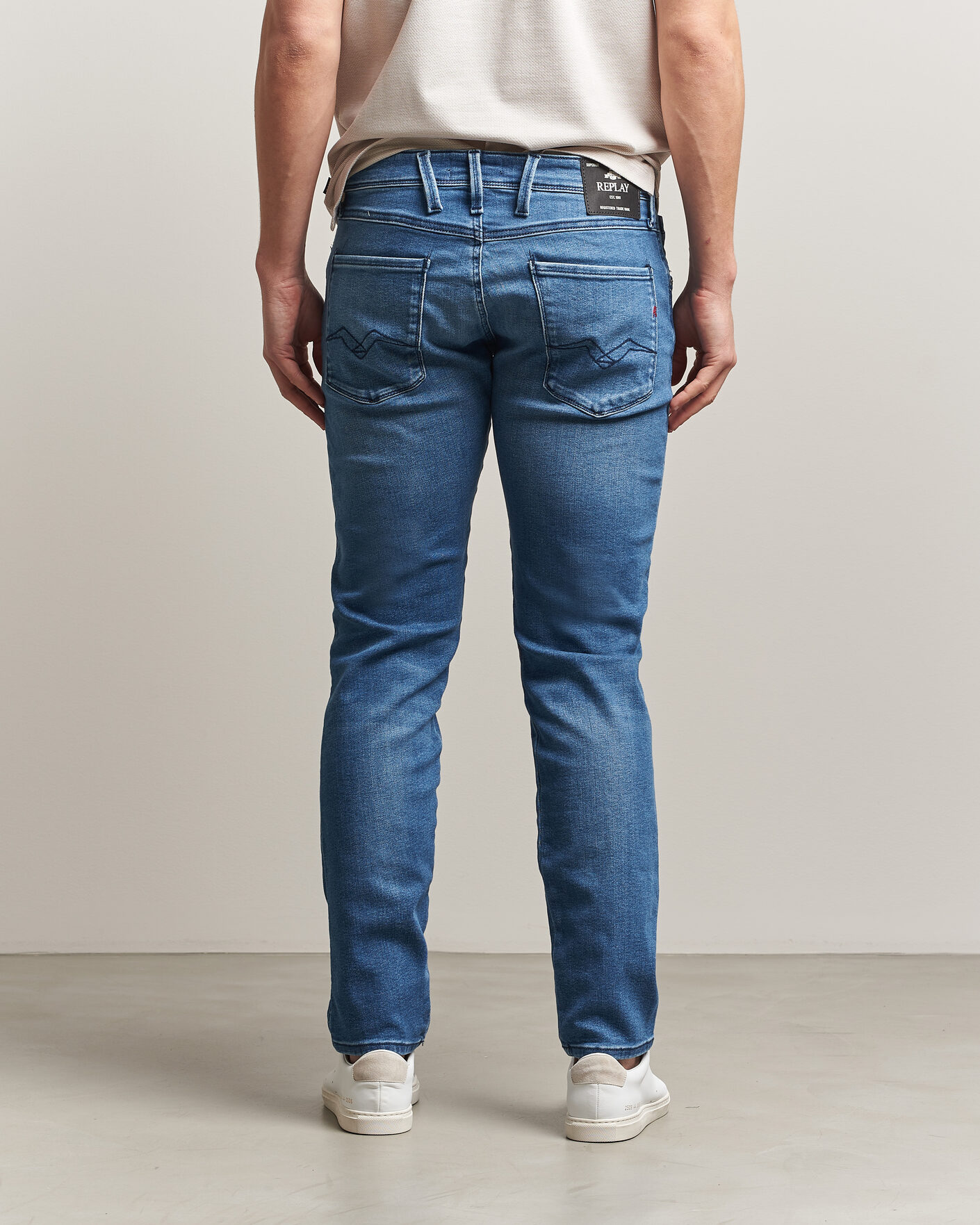 Heren | Jeans | Replay | Anbass Powerstretch Jeans Medium Blue