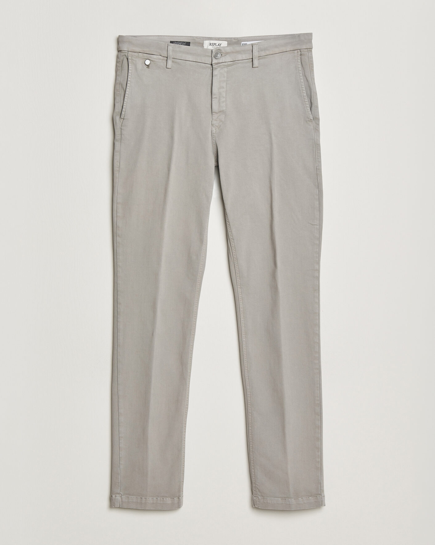 Heren | Broeken | Replay | Benni Hyperflex X-Lite Chinos Light Grey