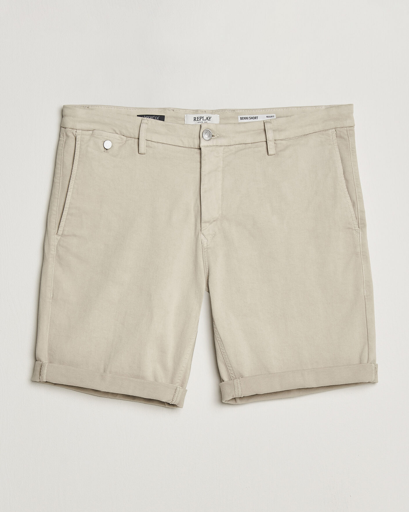 Heren | Korte broek | Replay | Benni Hyperflex Shorts Ivory