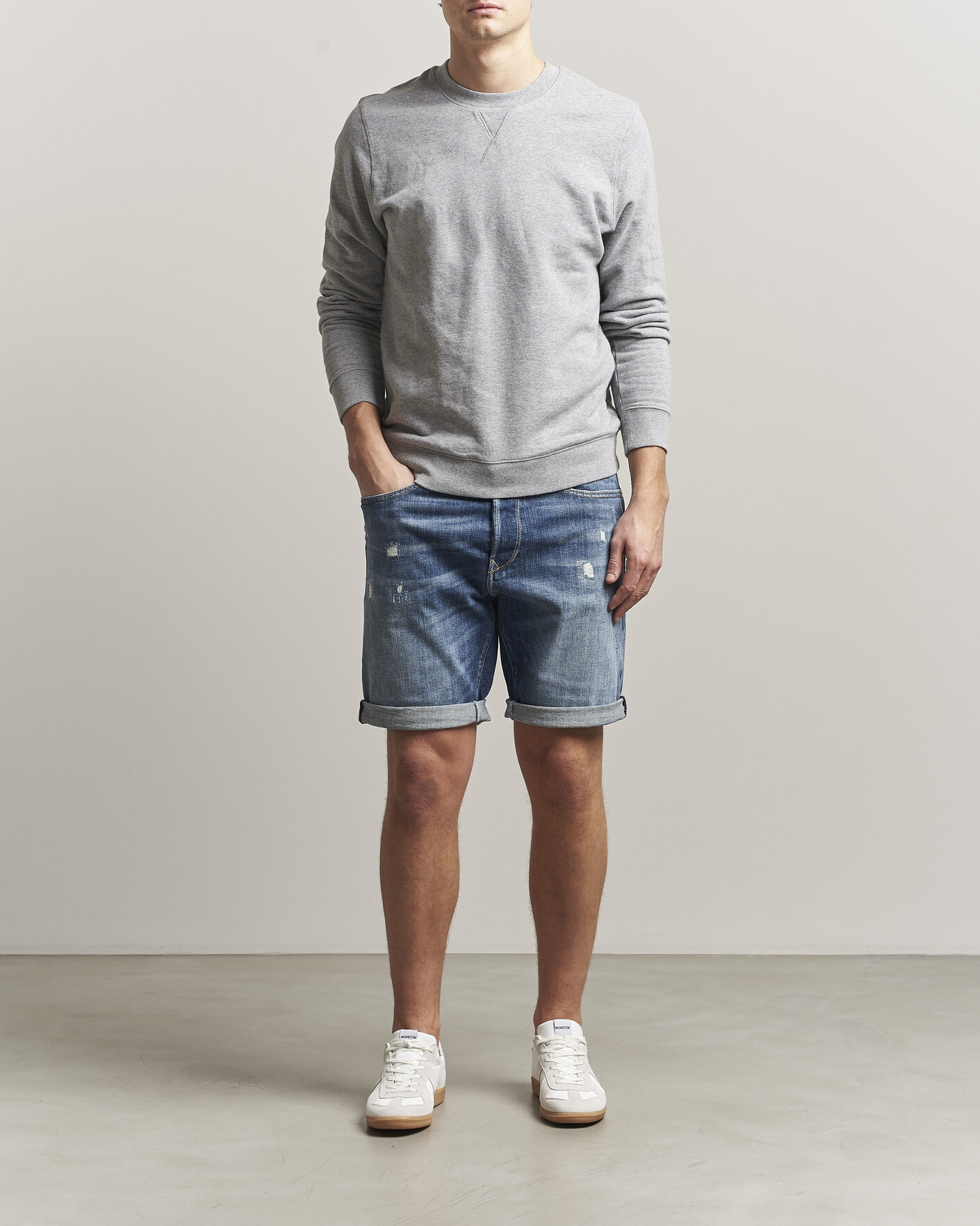 Heren | Korte broek | Replay | RBJ981 Shredded Denim Shorts Medium Blue