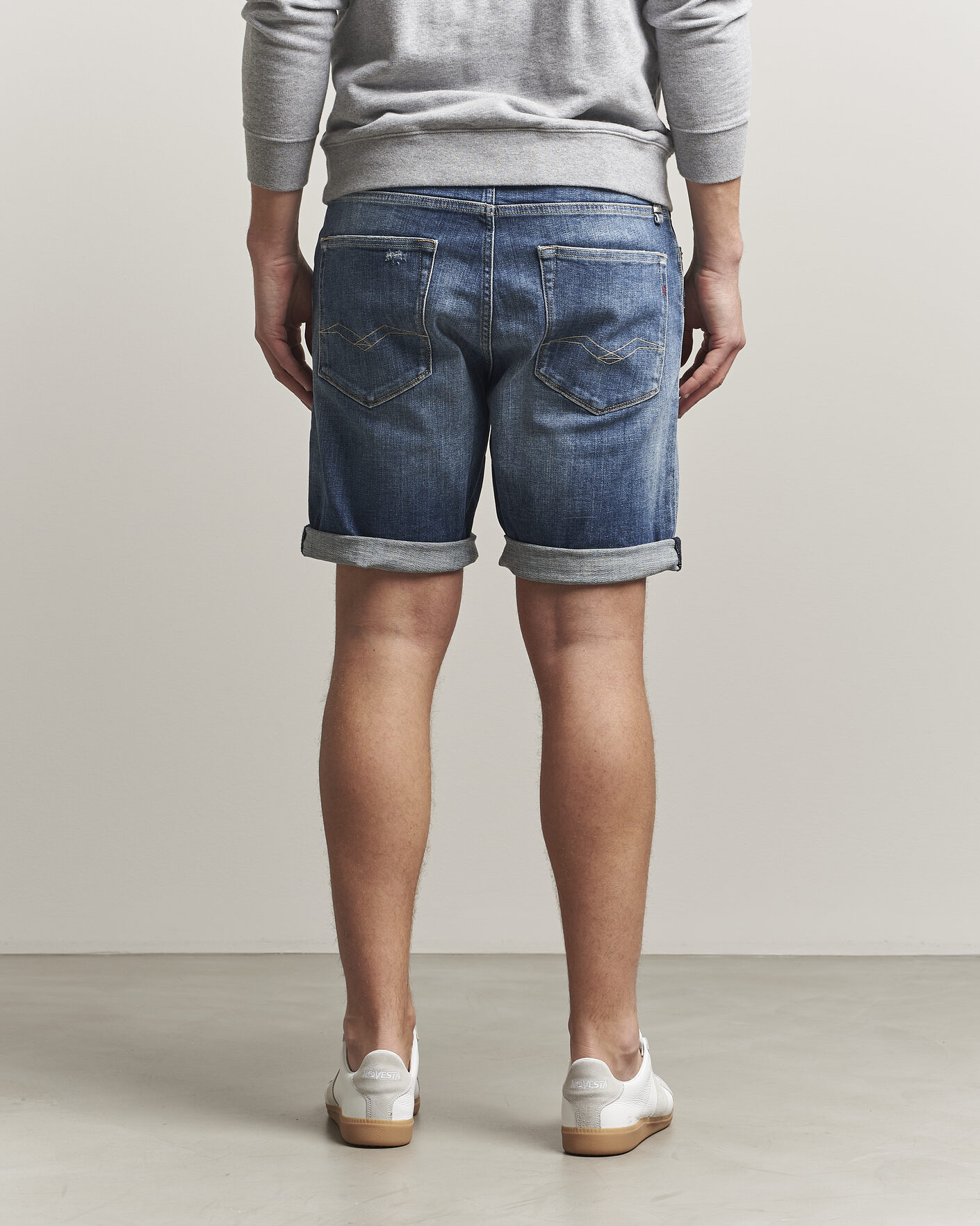 Heren | Korte broek | Replay | RBJ981 Shredded Denim Shorts Medium Blue