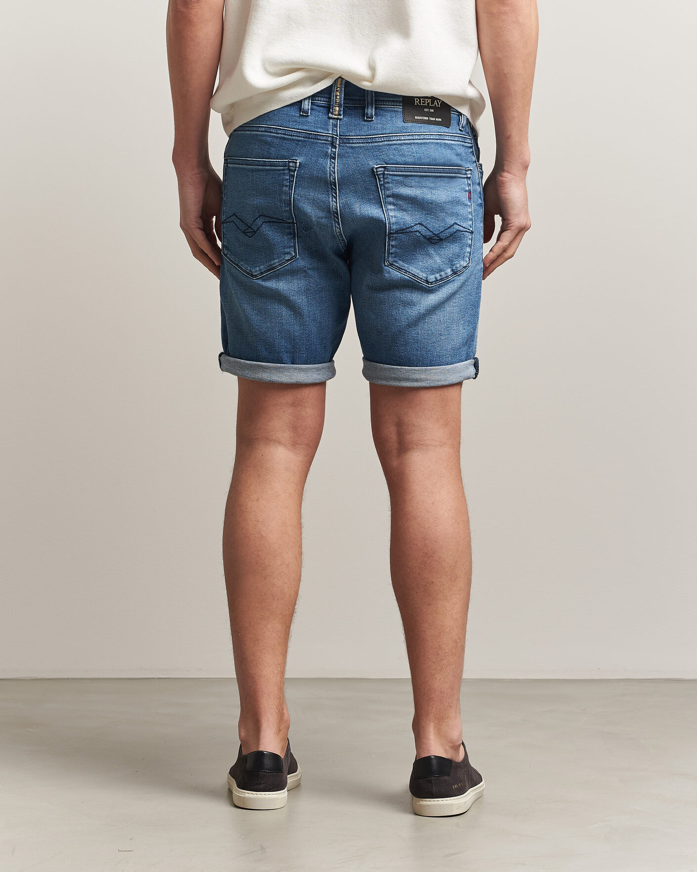 Heren | Korte broek | Replay | RBJ981 Stretch Denim Shorts Light Blue