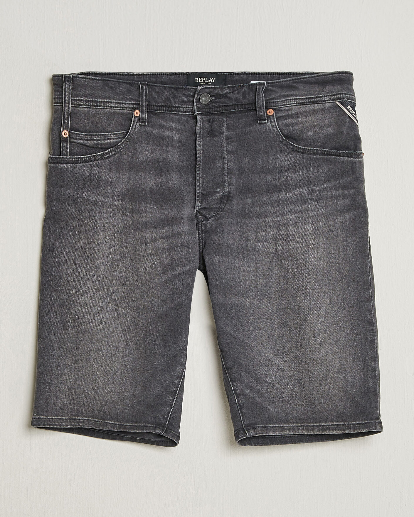 Heren | Korte broek | Replay | RBJ981 Stretch Denim Shorts Washed Black
