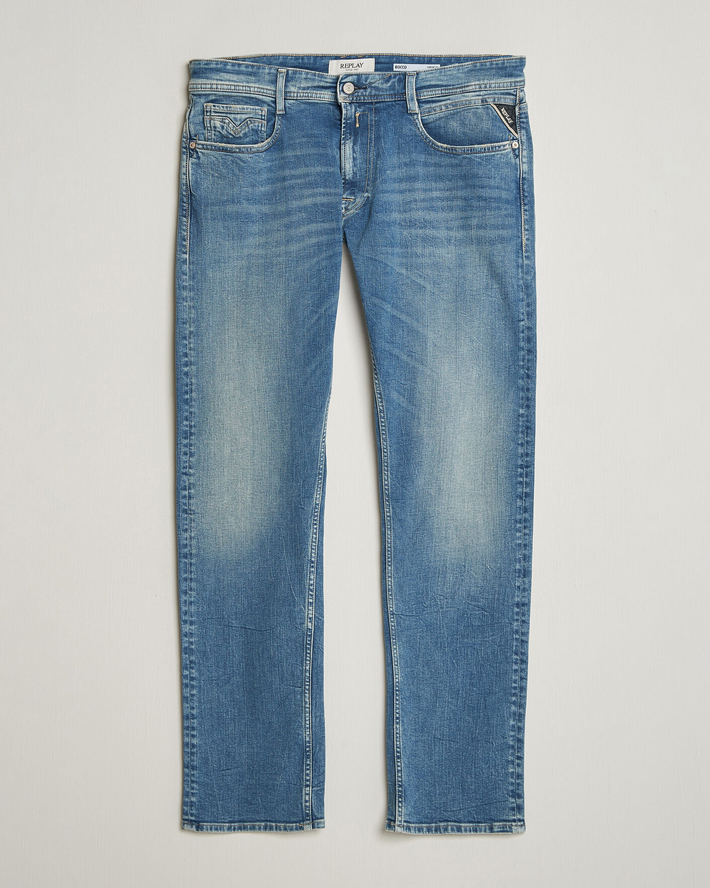 Heren | Broeken | Replay | Rocco Comfort Fit Stretch Eco Plus Jeans Medium Blue