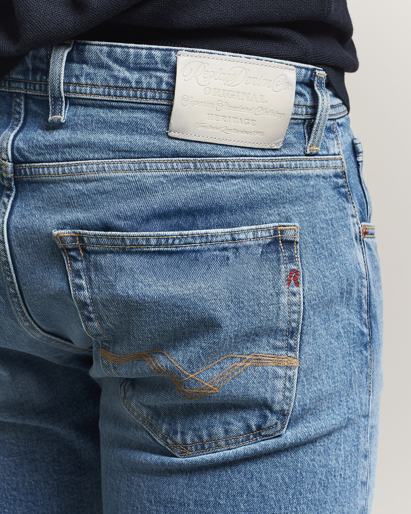 Heren | Jeans | Replay | Grover Heritage Original Stretch Jeans Light Blue