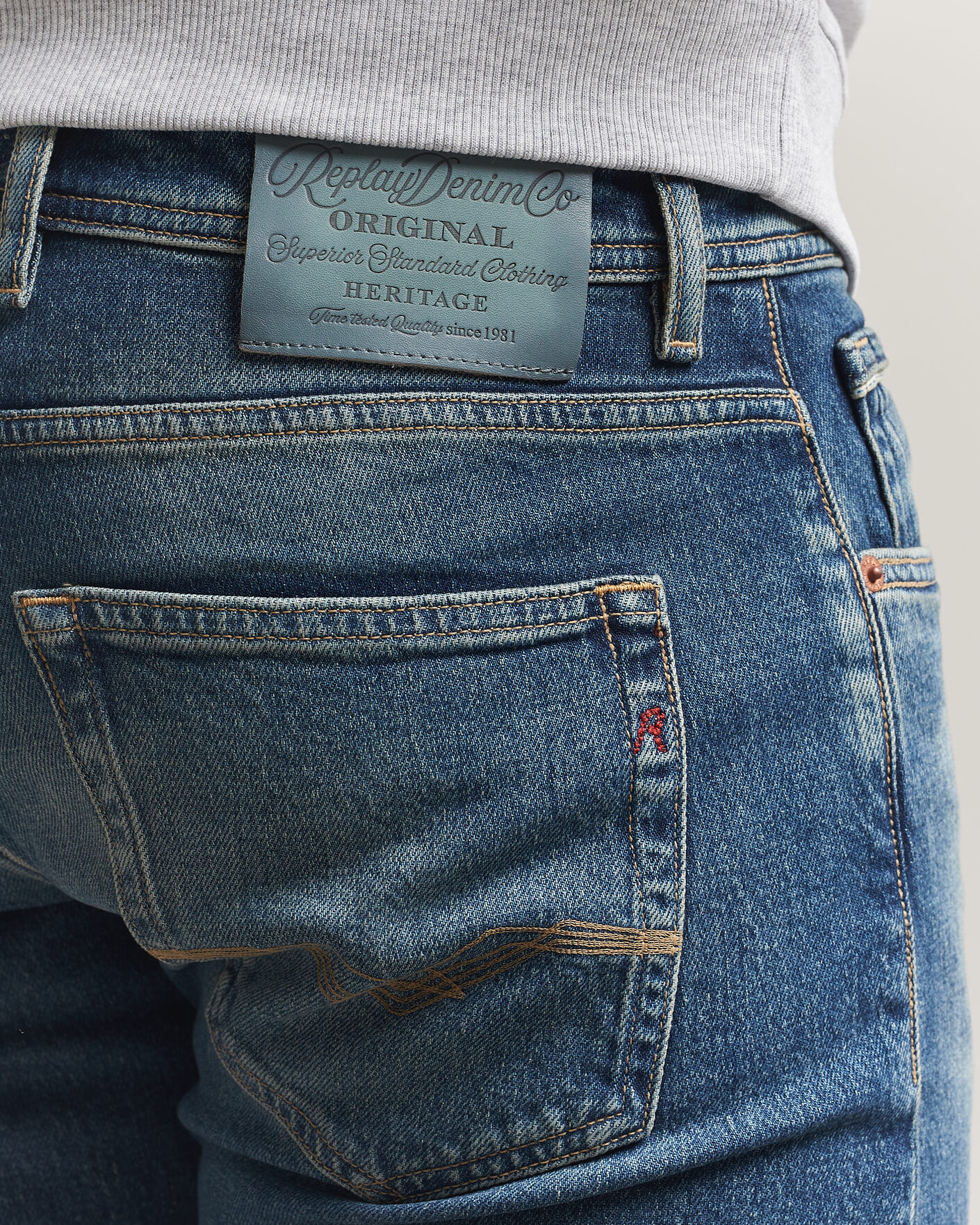 Heren | Jeans | Replay | Grover Heritage Original Stretch Jeans Medium Blue