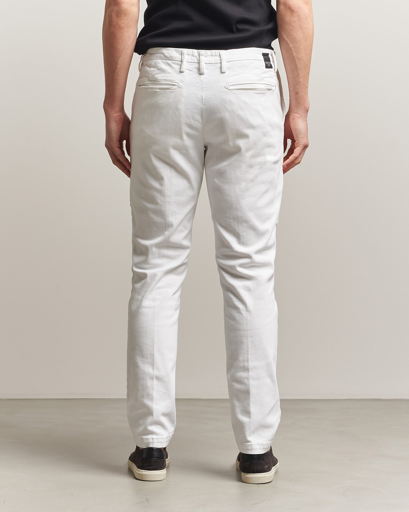 Heren | Broeken | Replay | Benni Hyperflex X-Lite Chinos Natural White