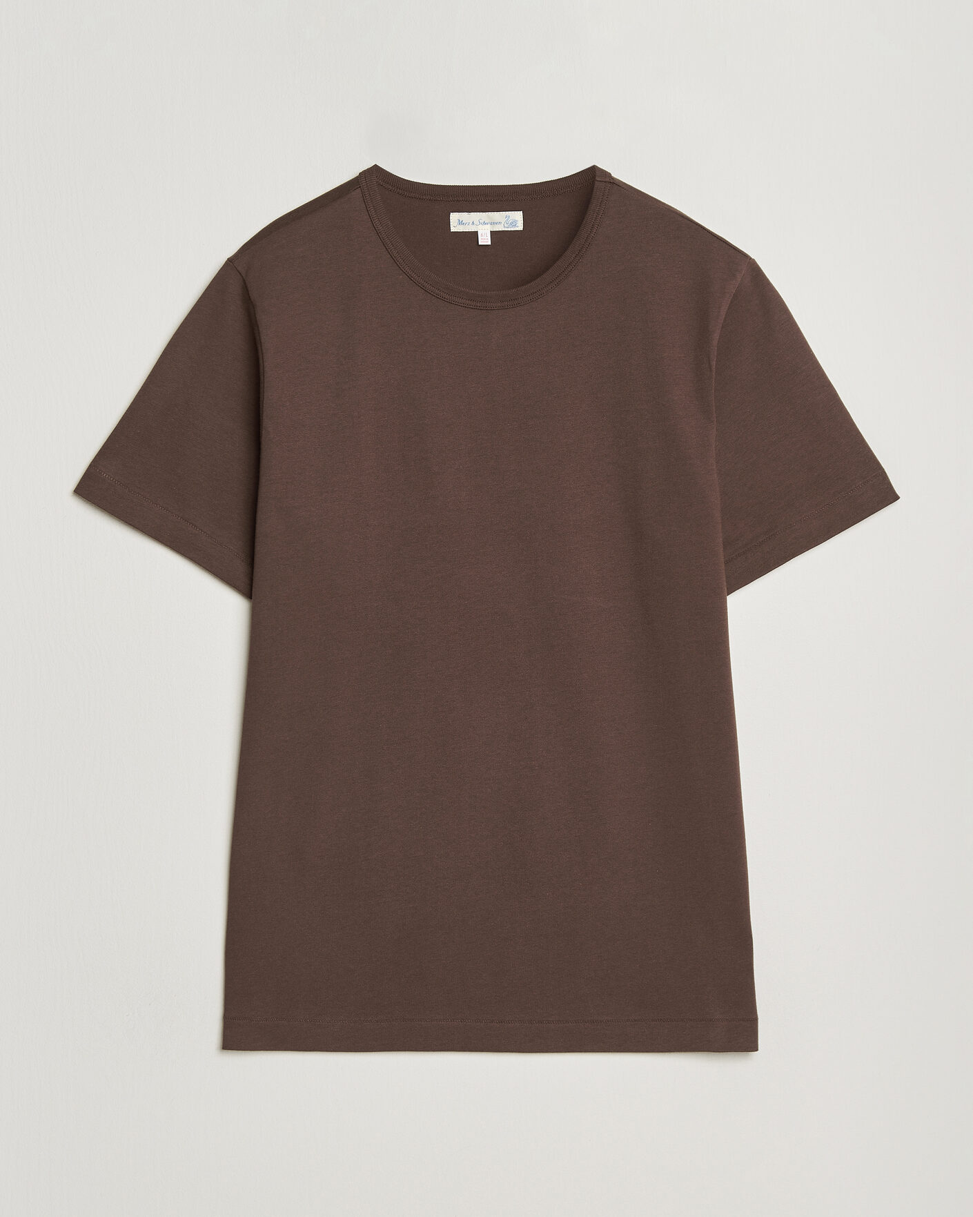 Heren | T-shirts | Merz b. Schwanen | Classic Fit Sturdy Loopwheeled T-Shirt Chocolate