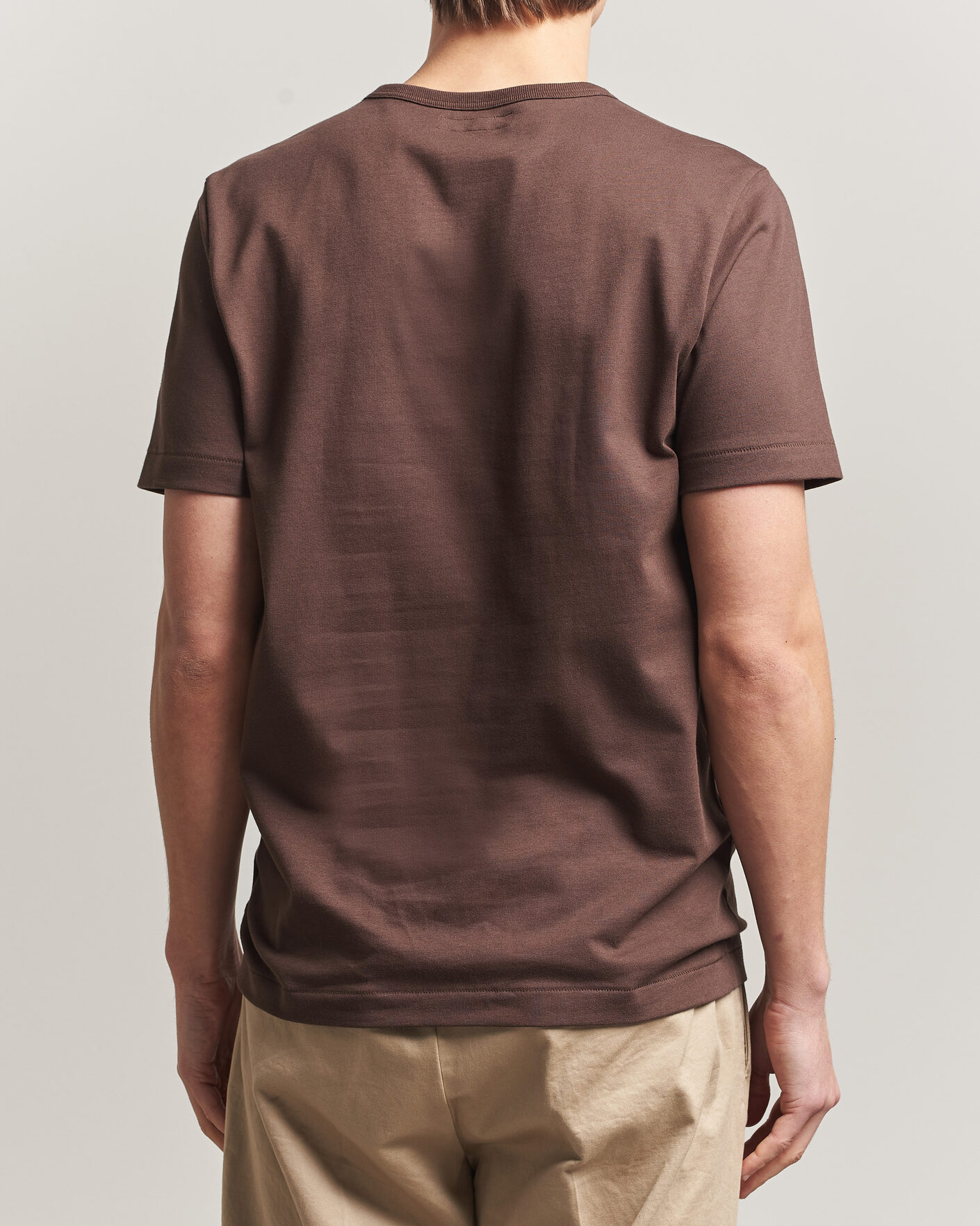 Heren | T-shirts | Merz b. Schwanen | Classic Fit Sturdy Loopwheeled T-Shirt Chocolate