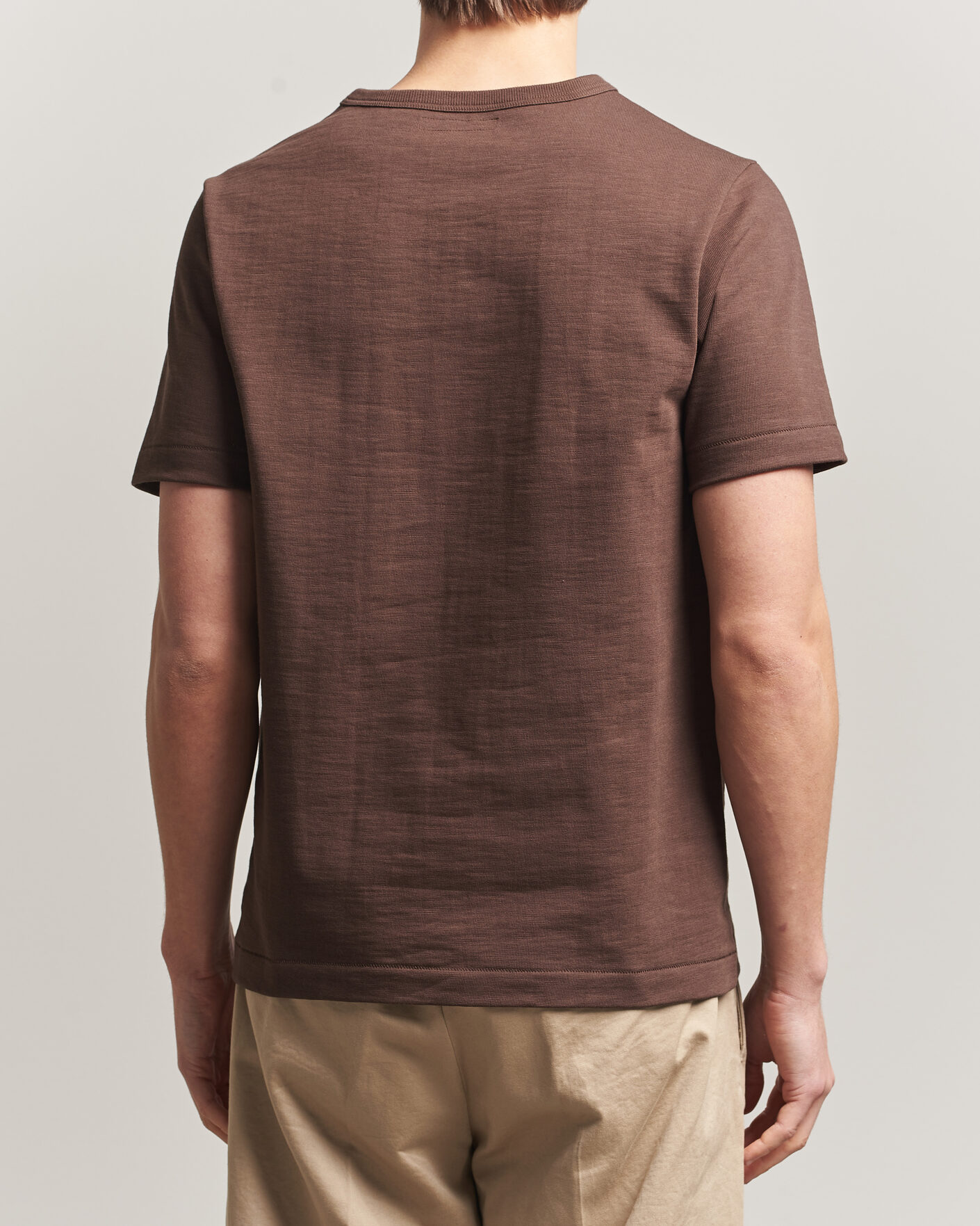 Heren | T-shirts | Merz b. Schwanen | Relaxed Fit Loopwheeled Heavy T-Shirt Chocolate