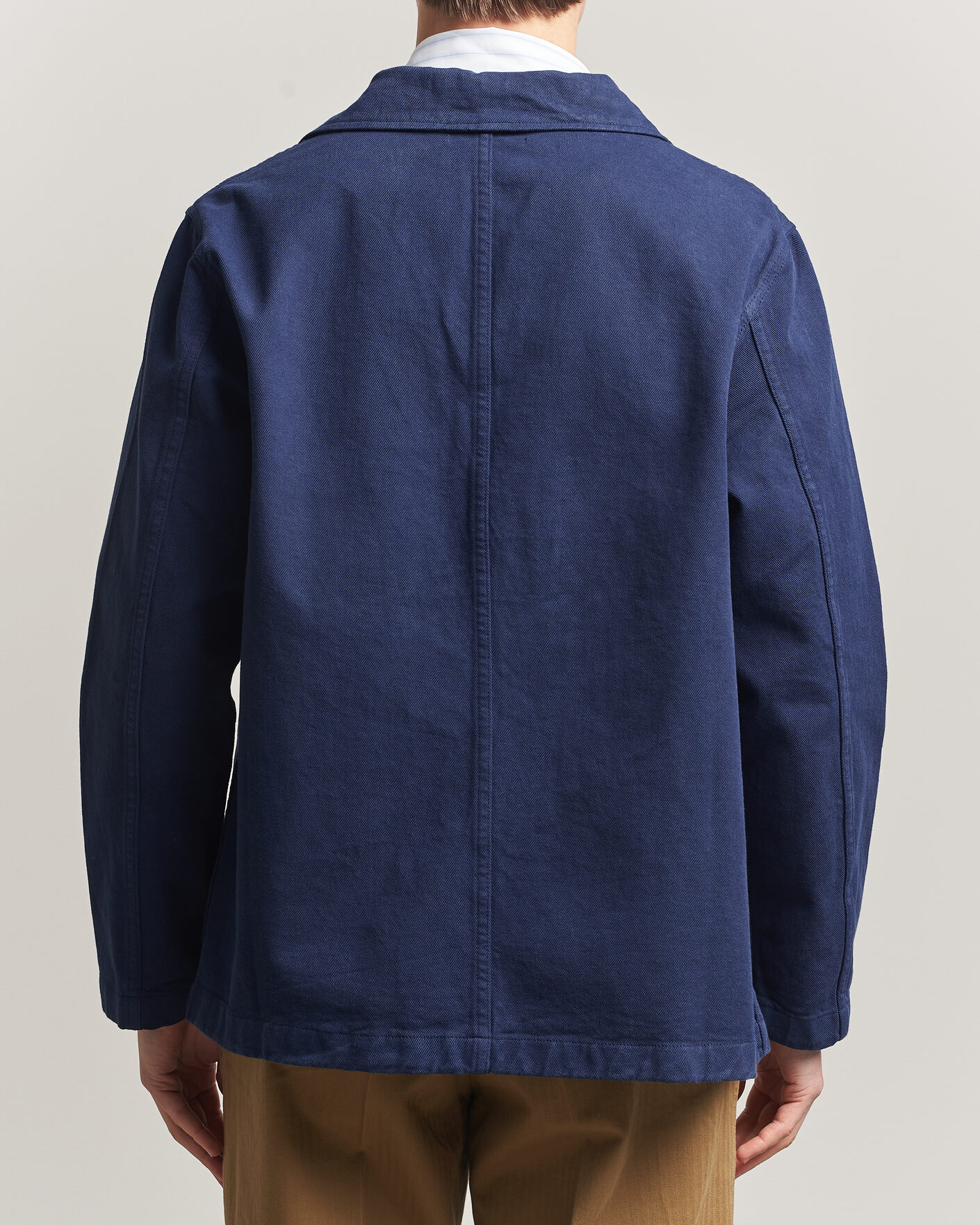 Heren | Overhemden | Merz b. Schwanen | Worker Cotton Twill Overshirt Ink Blue