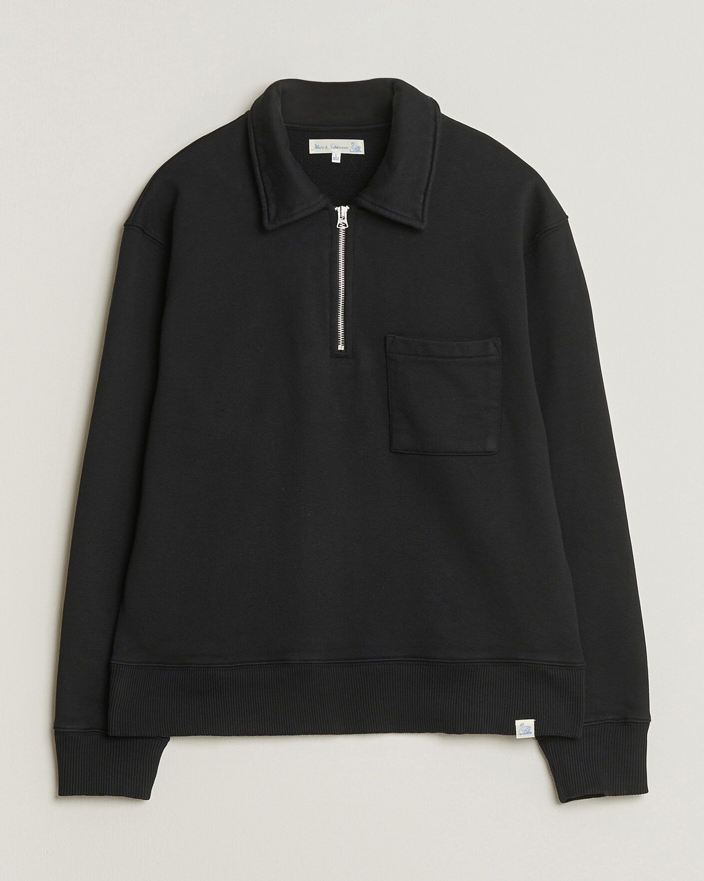 Heren | Truien | Merz b. Schwanen | Classic Fit Authentic Fleece Half Zip Black