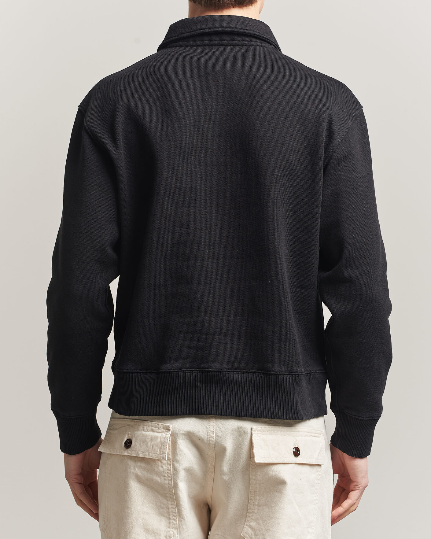 Heren | Truien | Merz b. Schwanen | Classic Fit Authentic Fleece Half Zip Black