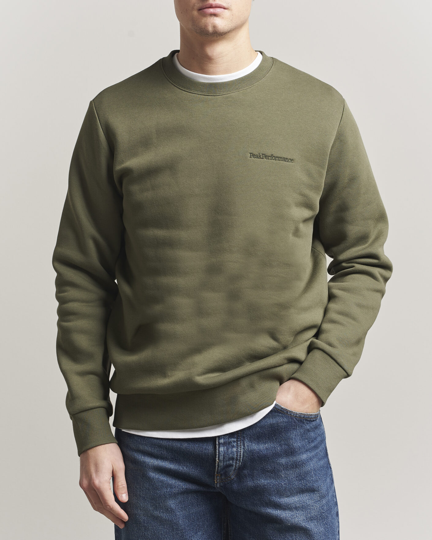 Heren | Truien | Peak Performance | Original Crew Neck Sweatshirt Pine Needle