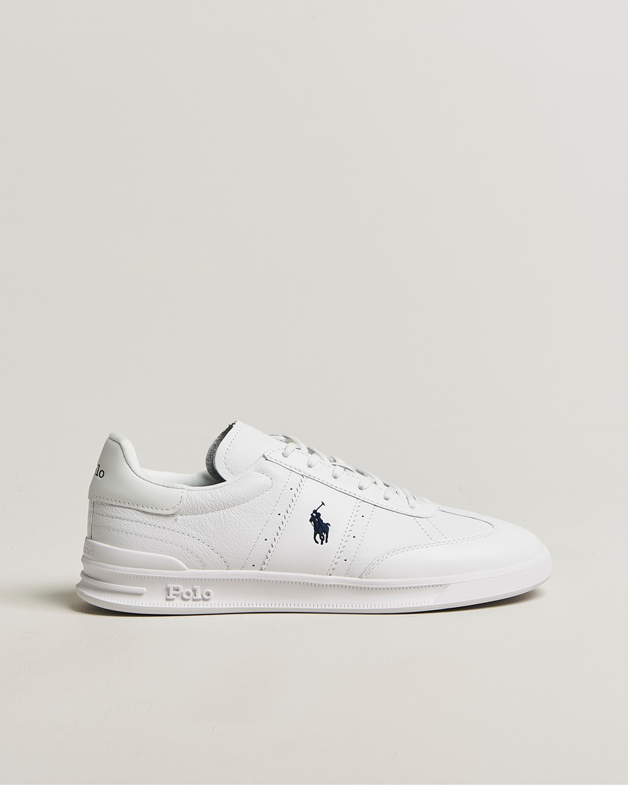 Heren | Sneakers | Polo Ralph Lauren | Aera Grained Leather Sneakers White/Navy