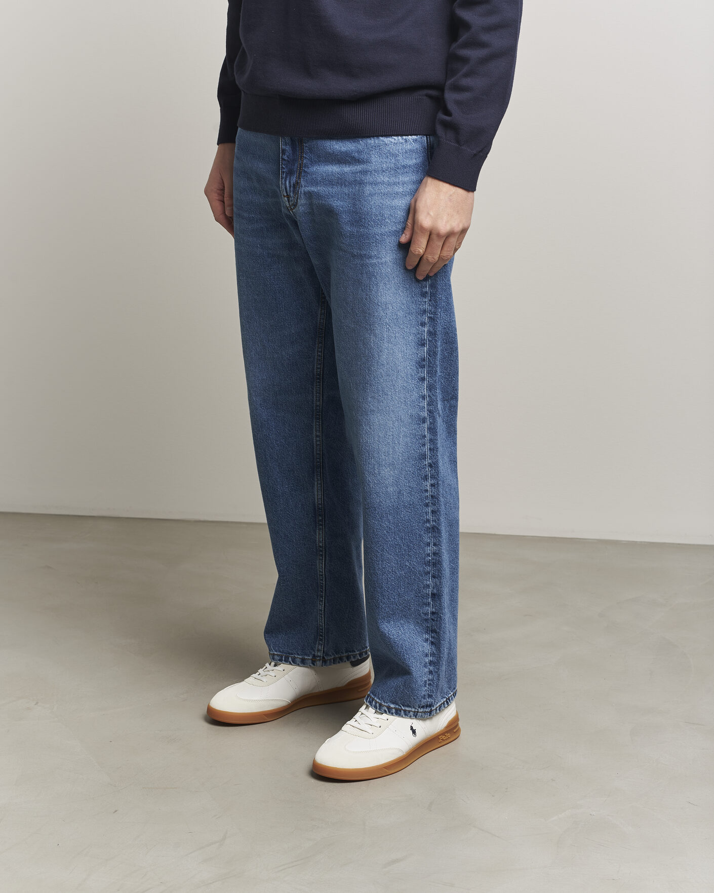 Heren | Sneakers | Polo Ralph Lauren | Aera Leather Sneakers Deckwash White/Navy