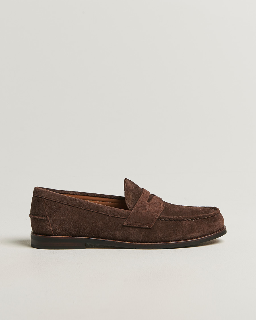 Heren | Instappers | Polo Ralph Lauren | Alston Suede Penny Loafers Dark Brown