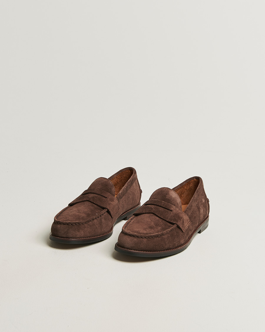 Heren | Instappers | Polo Ralph Lauren | Alston Suede Penny Loafers Dark Brown