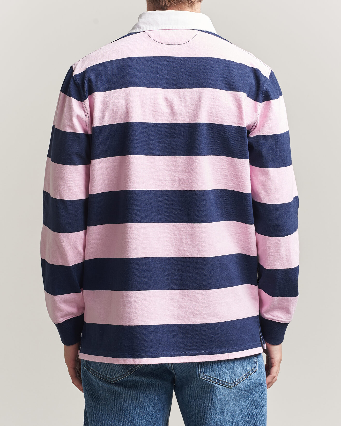 Heren | Truien | Polo Ralph Lauren | Jersey Striped Rugger Carmel Pink/Newport Navy