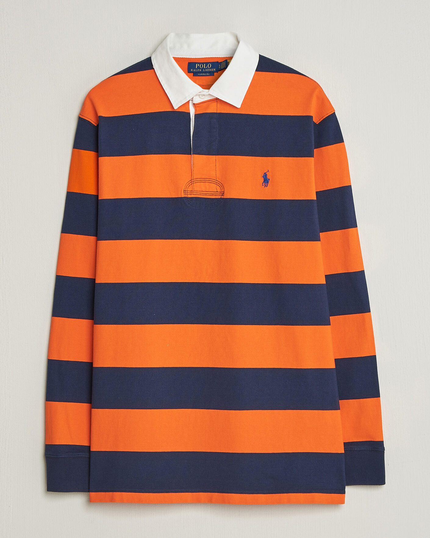 Heren | Truien | Polo Ralph Lauren | Jersey Striped Rugger Sailing Orange/Newport Navy