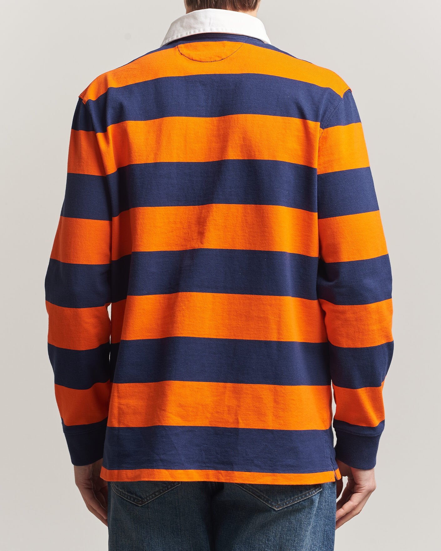 Heren | Truien | Polo Ralph Lauren | Jersey Striped Rugger Sailing Orange/Newport Navy