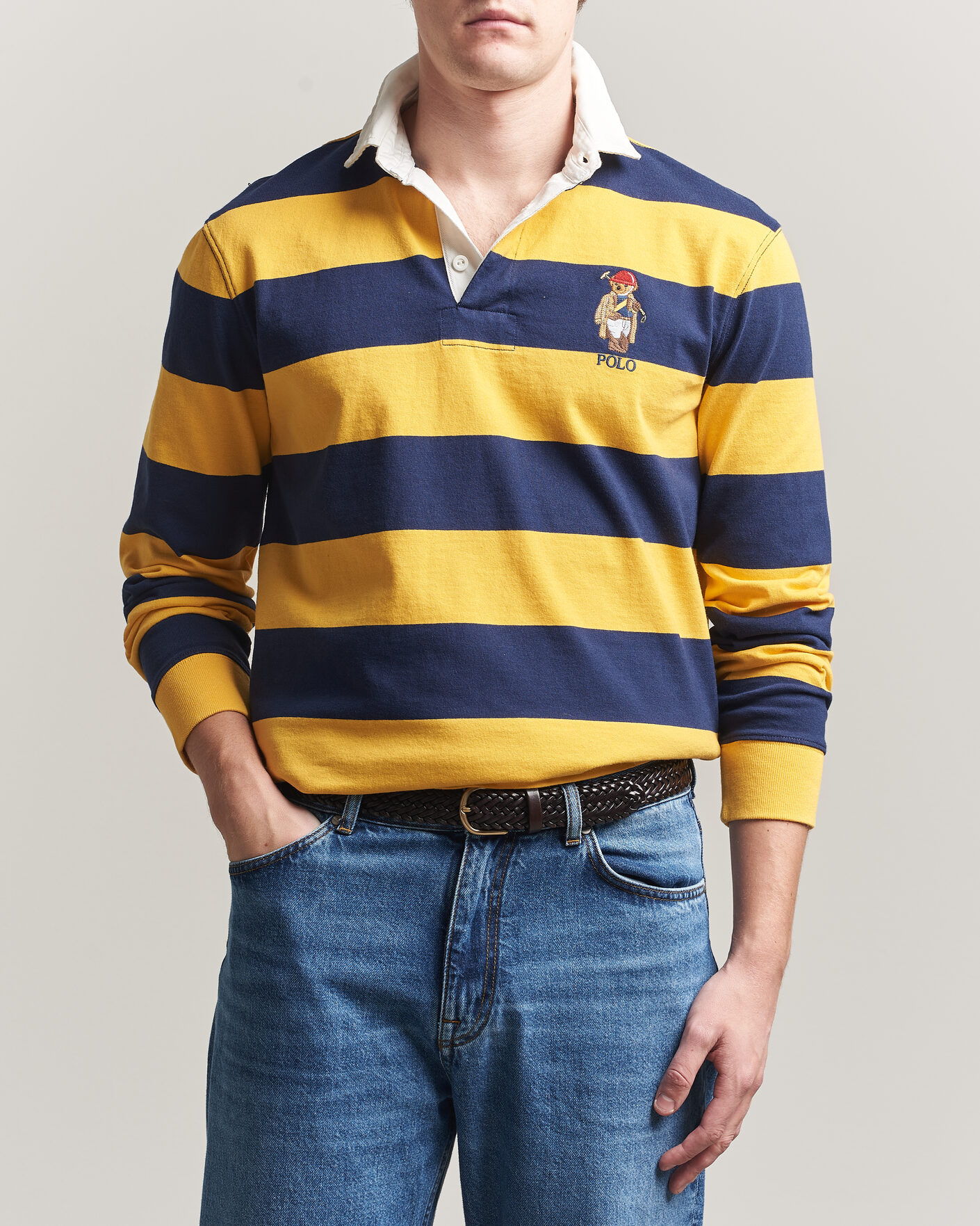 Heren | Truien | Polo Ralph Lauren | Jersey Striped Rugger Newport Navy/Gold