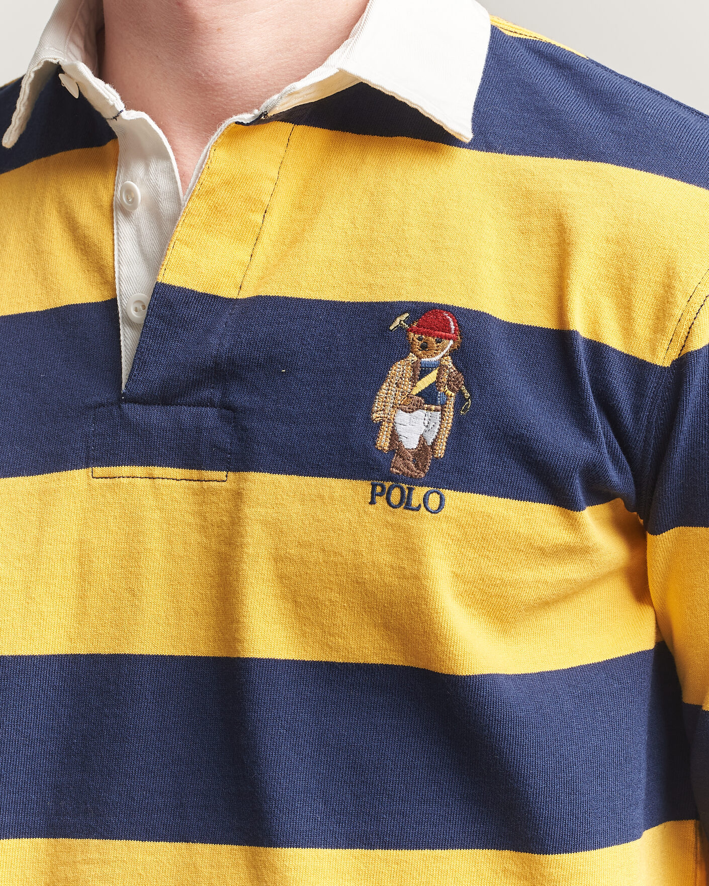 Heren | Truien | Polo Ralph Lauren | Jersey Striped Rugger Newport Navy/Gold