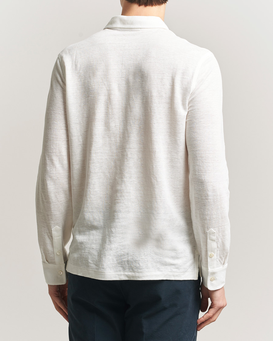 Heren | Polo's | Polo Ralph Lauren | Long Sleeve Linen Polo Deckwash White