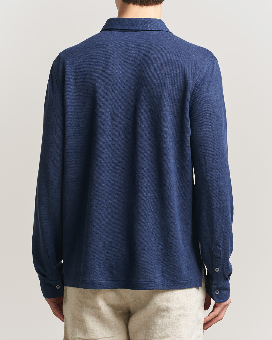 Heren | Polo's | Polo Ralph Lauren | Long Sleeve Linen Polo Newport Navy