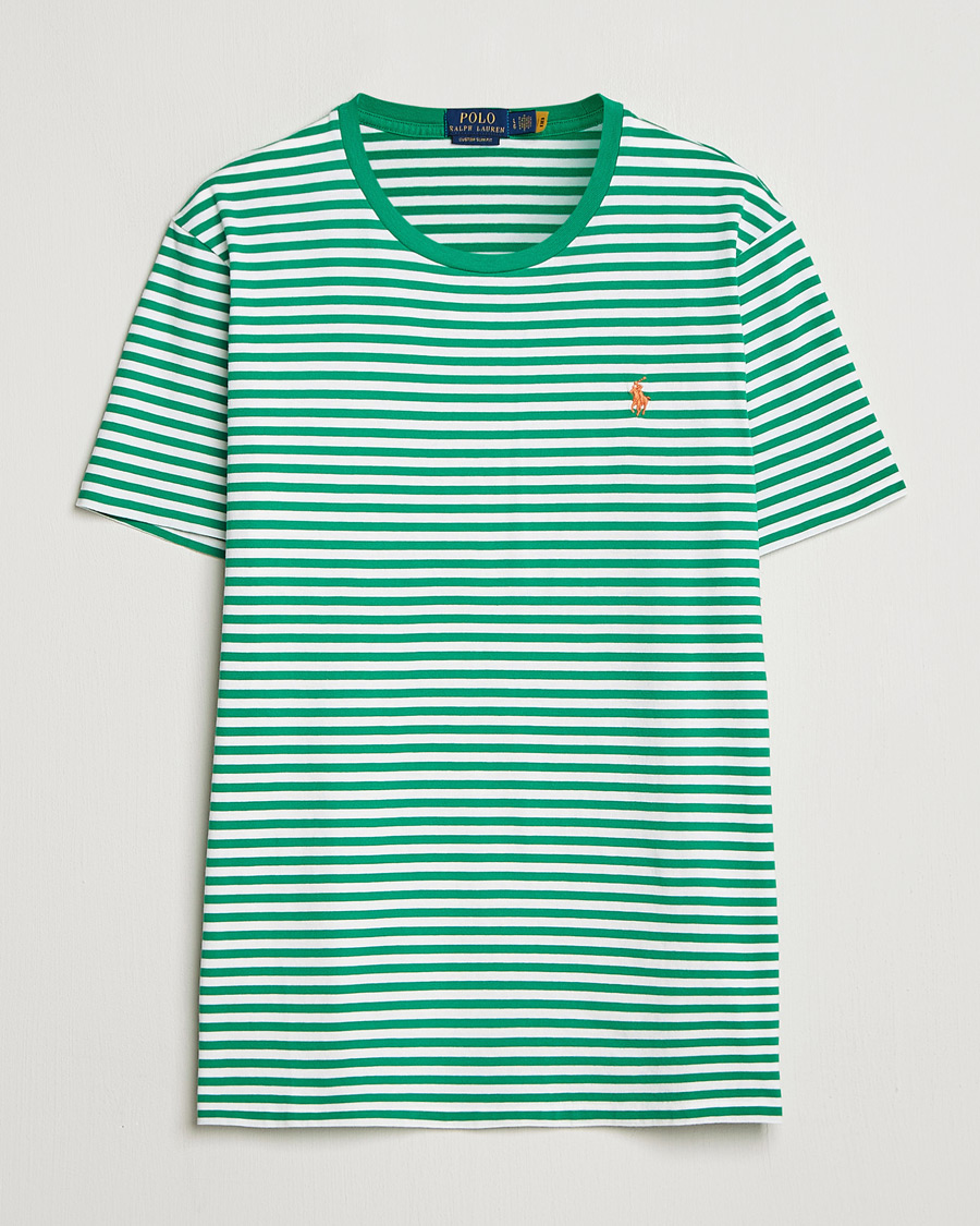 Heren | T-shirts | Polo Ralph Lauren | Crew Neck Striped T-Shirt Billiard/White