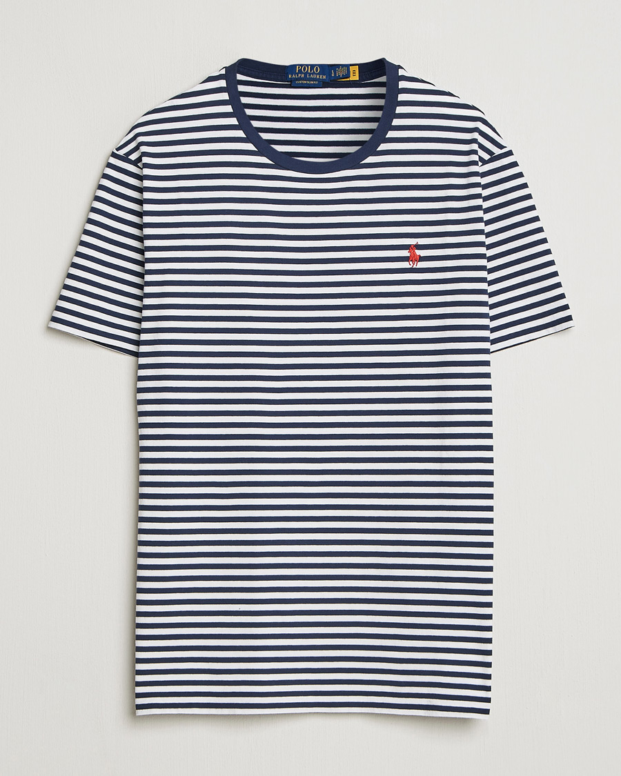 Heren | T-shirts | Polo Ralph Lauren | Crew Neck Striped T-Shirt Newport Navy/White