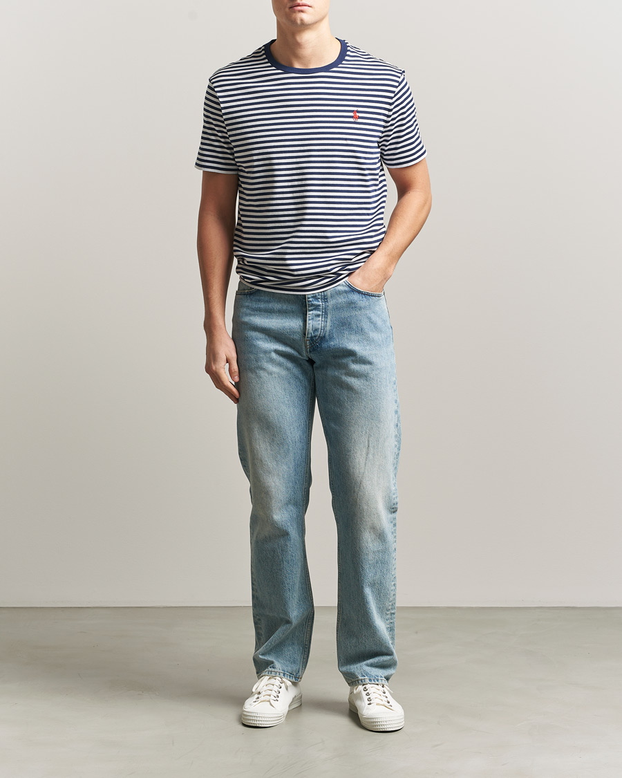 Heren | T-shirts | Polo Ralph Lauren | Crew Neck Striped T-Shirt Newport Navy/White