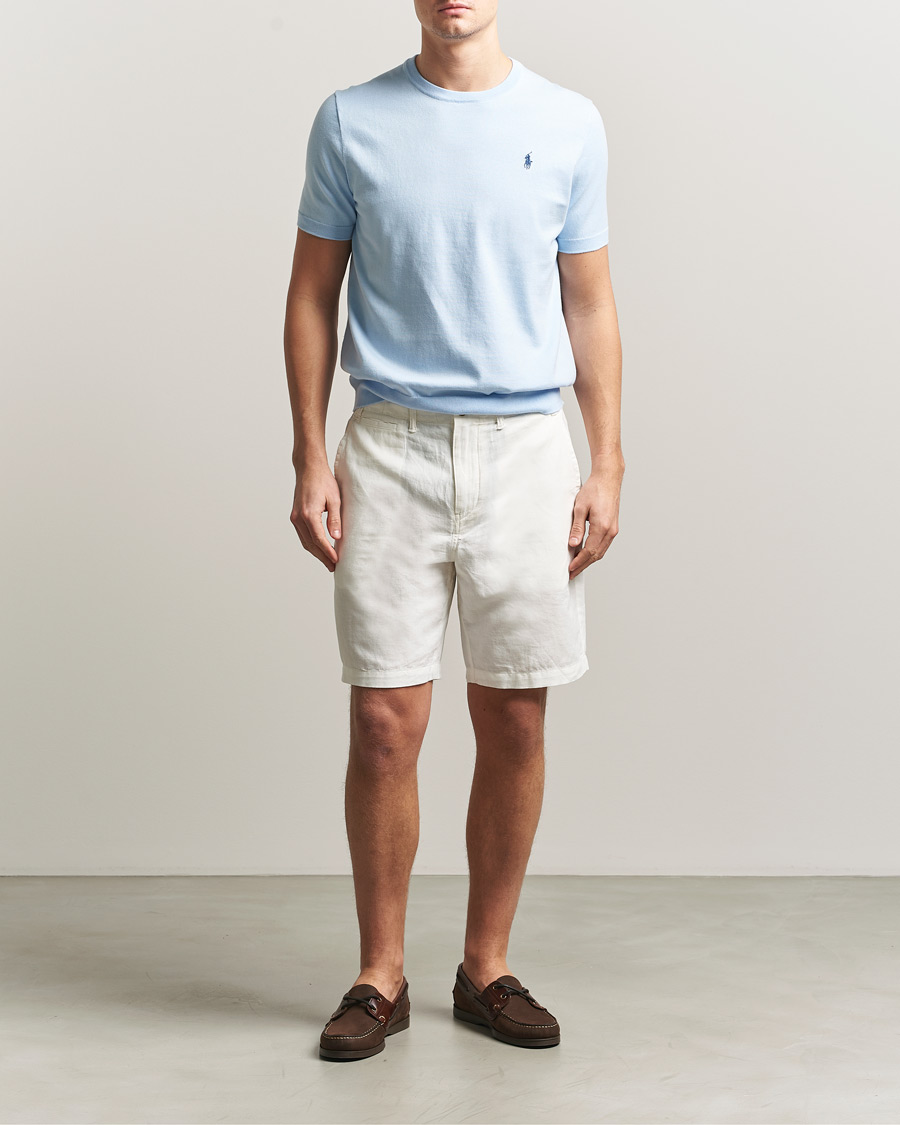 Heren | T-shirts | Polo Ralph Lauren | Knitted Short Sleeve T-Shirt Office Blue
