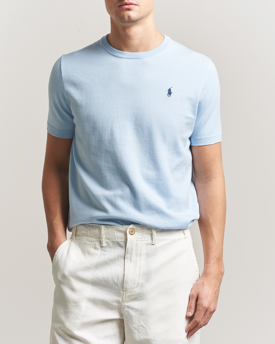 Heren | T-shirts | Polo Ralph Lauren | Knitted Short Sleeve T-Shirt Office Blue