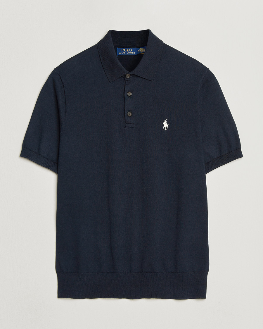 Heren | Polo's | Polo Ralph Lauren | Knitted Short Sleeve Polo Hunter Navy