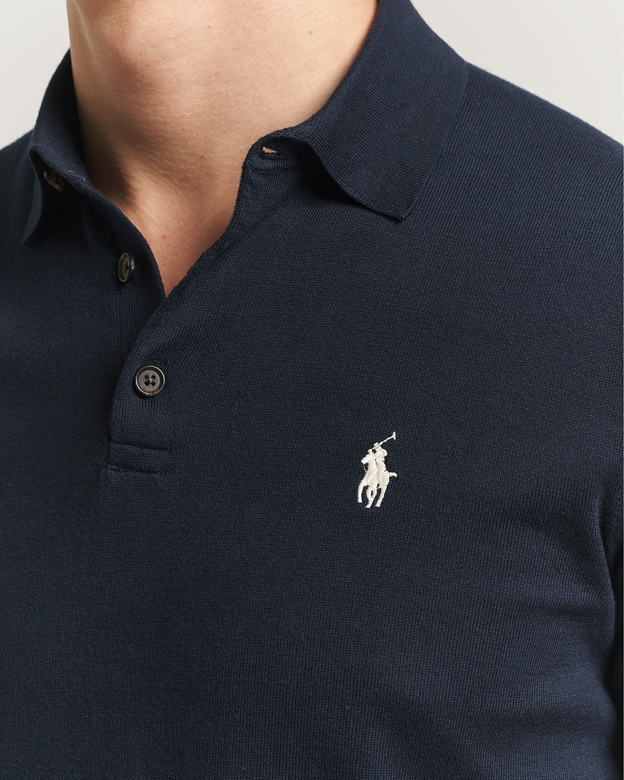 Heren | Polo's | Polo Ralph Lauren | Knitted Short Sleeve Polo Hunter Navy