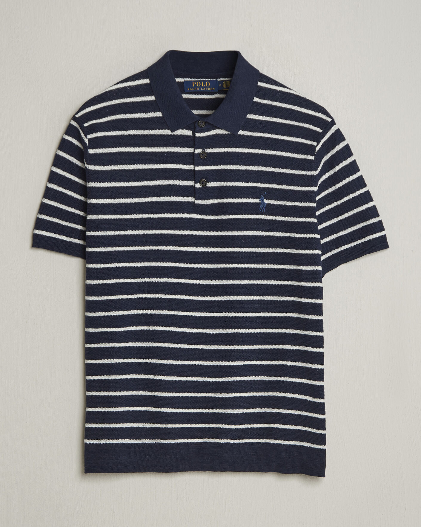 Heren | Polo's | Polo Ralph Lauren | Cotton Blend Striped Polo Bright Navy Combo