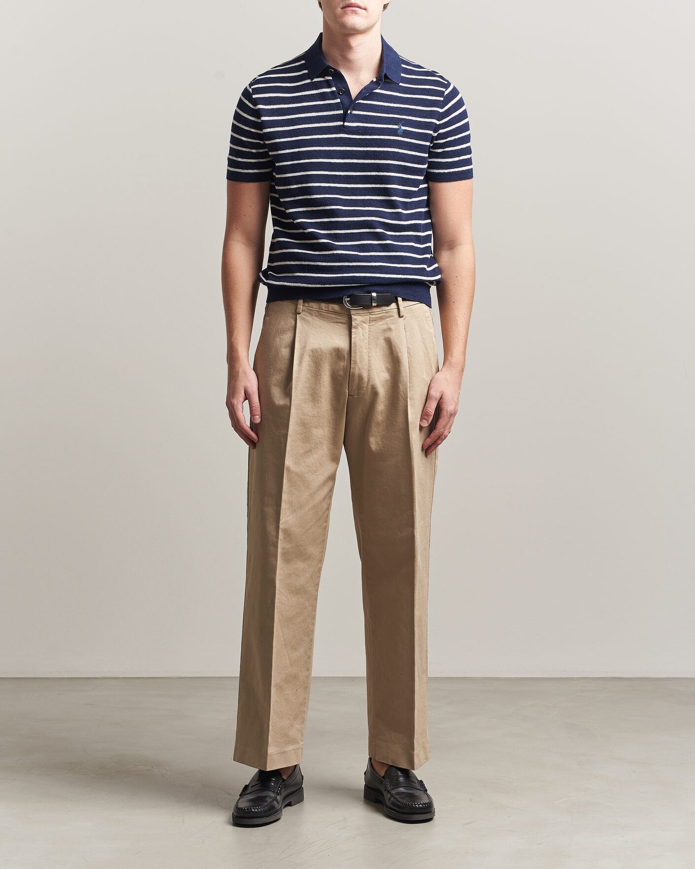 Heren | Polo's | Polo Ralph Lauren | Cotton Blend Striped Polo Bright Navy Combo