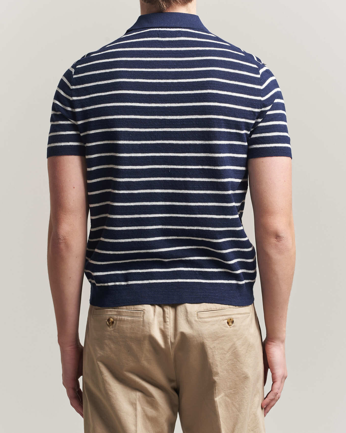 Heren | Polo's | Polo Ralph Lauren | Cotton Blend Striped Polo Bright Navy Combo