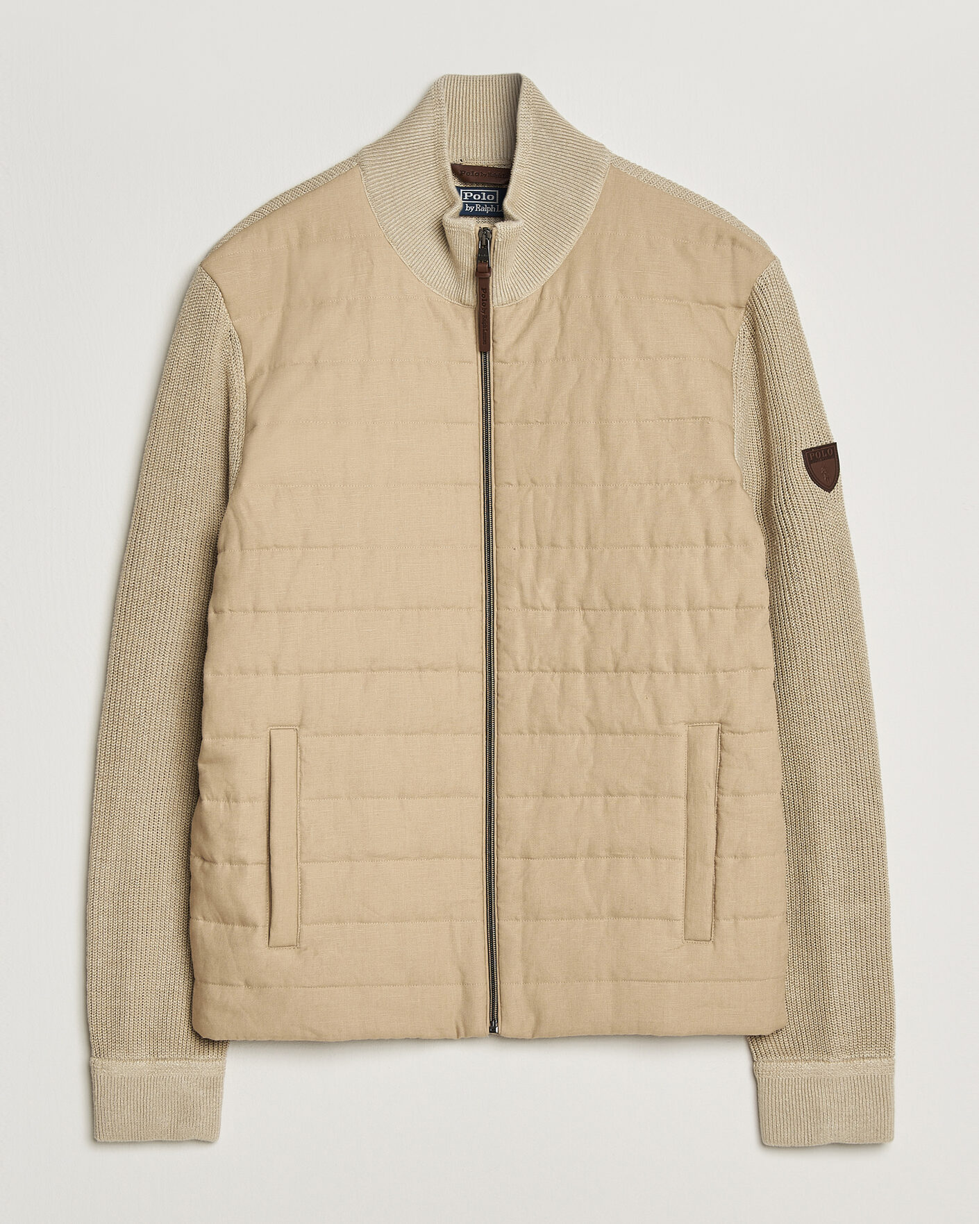 Heren | Jassen | Polo Ralph Lauren | Linen Full Zip Sweater Coastal Beige