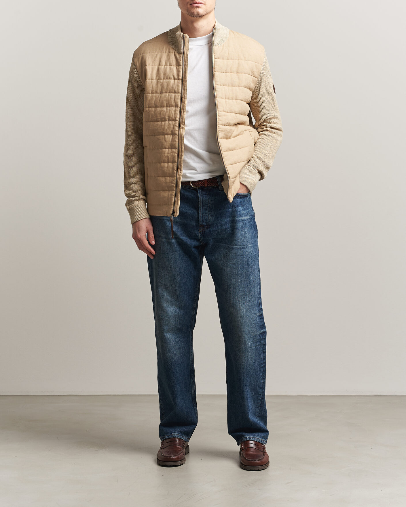 Heren | Truien | Polo Ralph Lauren | Linen Full Zip Sweater Coastal Beige