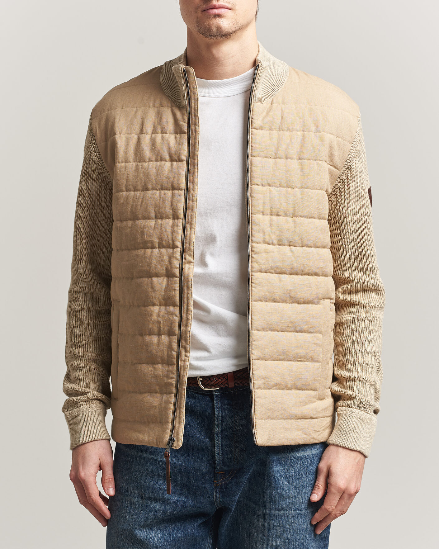 Heren | Jassen | Polo Ralph Lauren | Linen Full Zip Sweater Coastal Beige