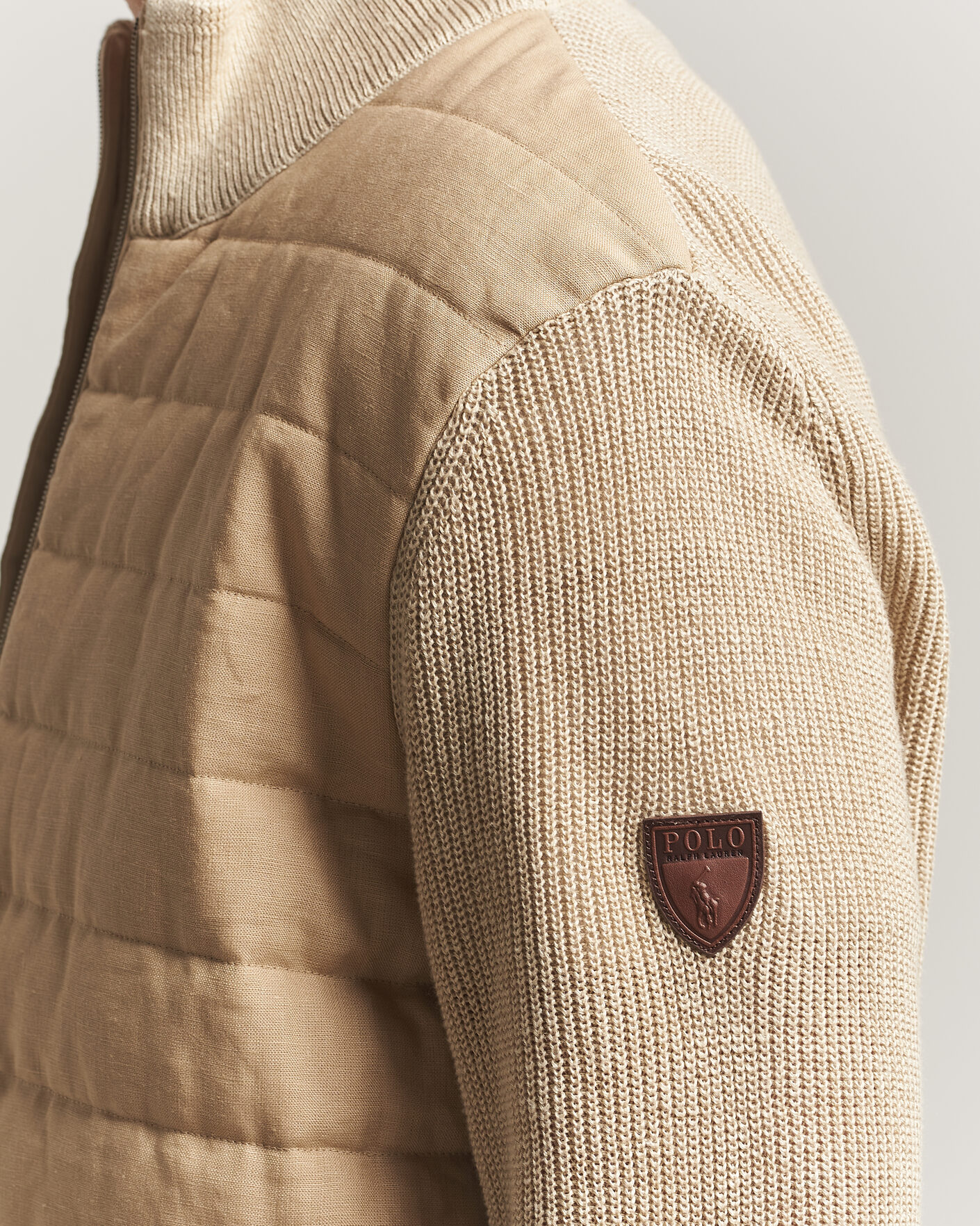 Heren | Jassen | Polo Ralph Lauren | Linen Full Zip Sweater Coastal Beige