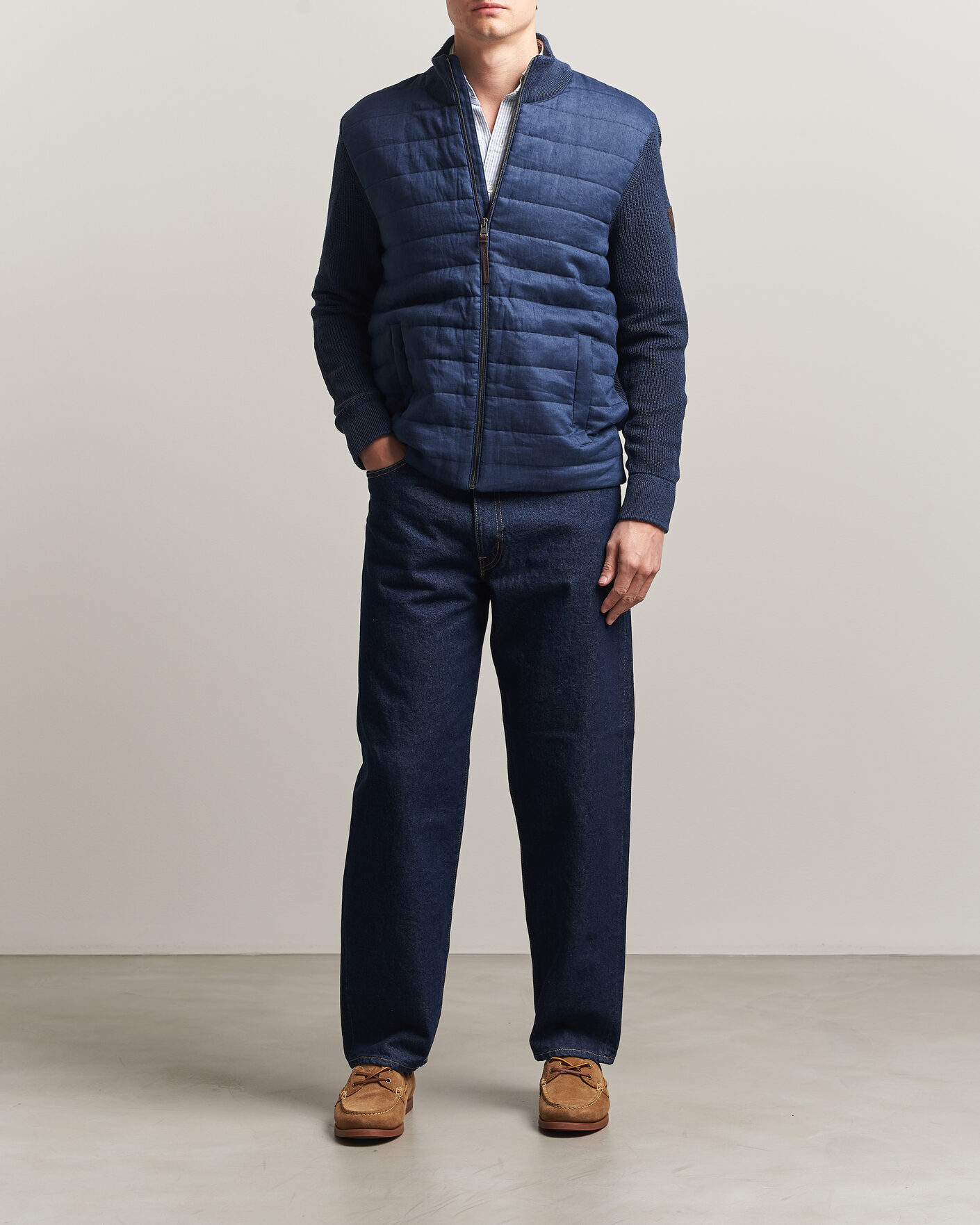 Heren | Truien | Polo Ralph Lauren | Linen Full Zip Sweater Navy