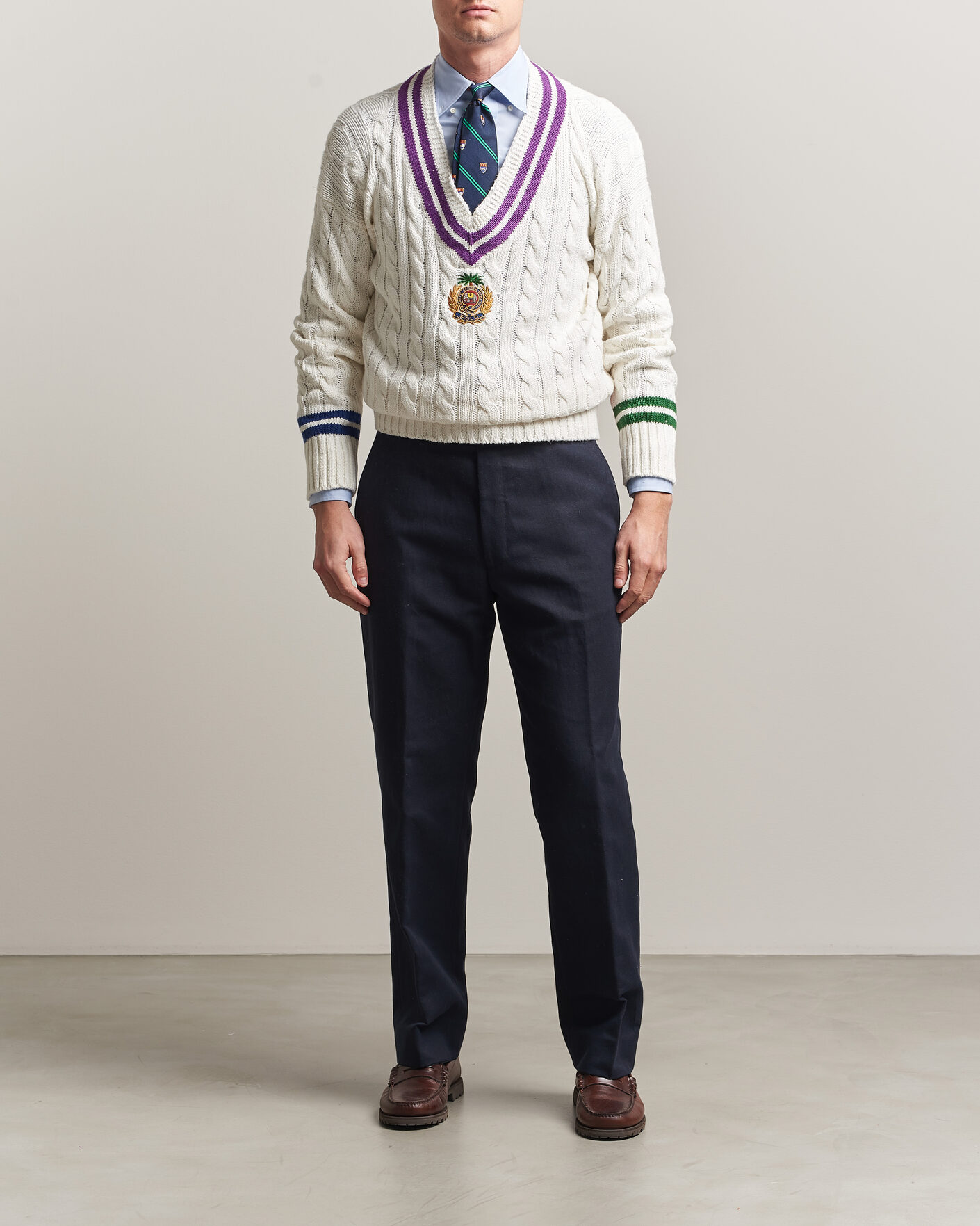 Heren | Truien | Polo Ralph Lauren | Cotton Linen Blend Sweater Cream Combo